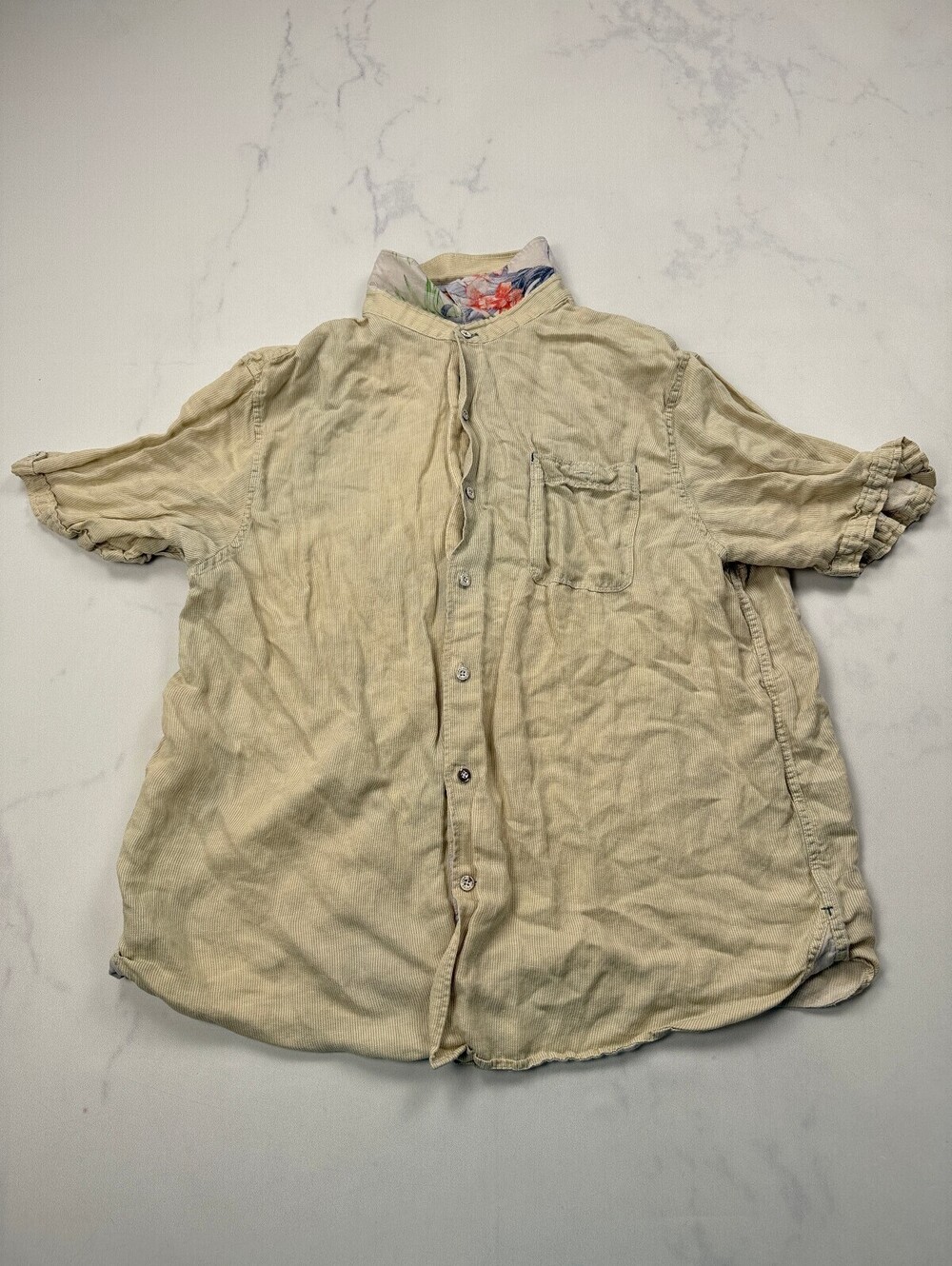 Tommy Bahama Button-Up Shirt Beige 90S Classic Style - Mens XL